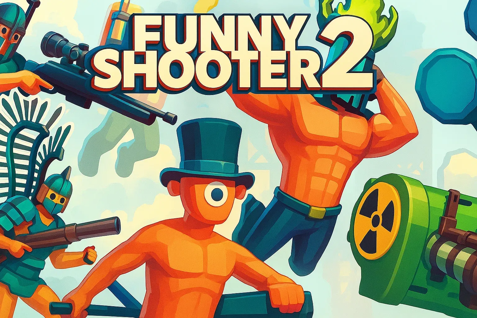 A cartoonish game called Funny Shooter 2.